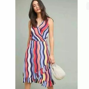 Anthro Plenty by Tracy Reese Daphne multi stripe dress size Small